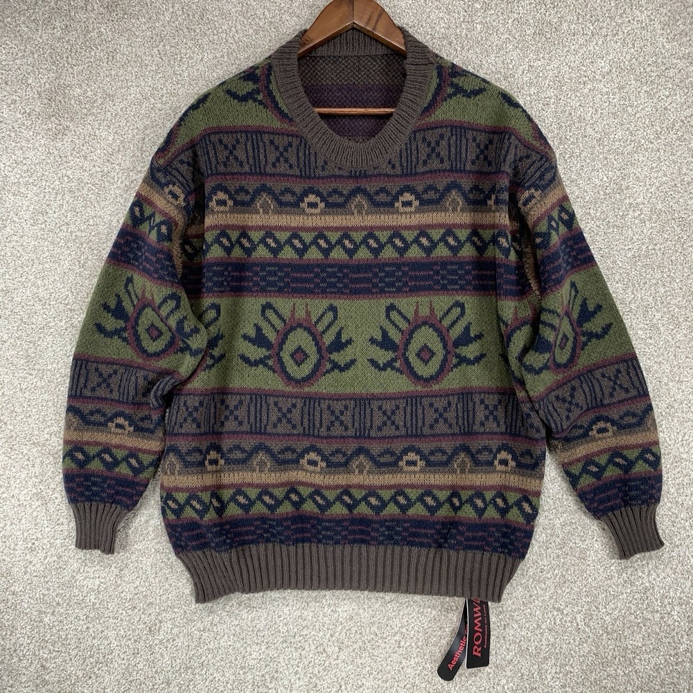 Nwt ROMWE M Sweater Vintage Style Pullover Cosby 90s‎ Soft Grunge Baggy